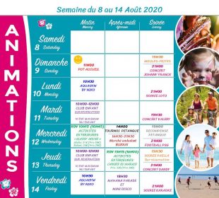 Camping Club Mahana : Planing Animation 8 14 Aout 2020